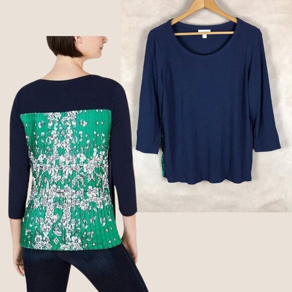 Charter Club Pleated-Back Ribbed 3/4 Sleeve Top NEW MEDIUM - Picture 1 of 10
